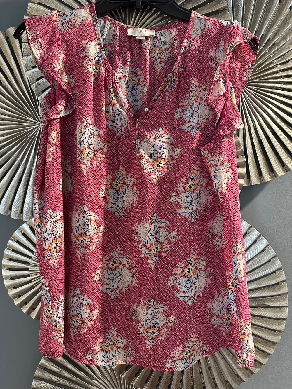 LOFT Pink Floral Blouse